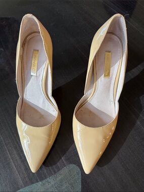 Louise et Cie Yellow Patent Pointed-Toe Pumps